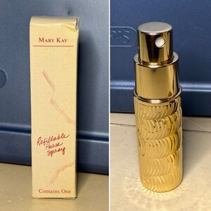 Mary Kay Empty Refillable Purse Cologne Perfume Spray Bottle Gold Toned New